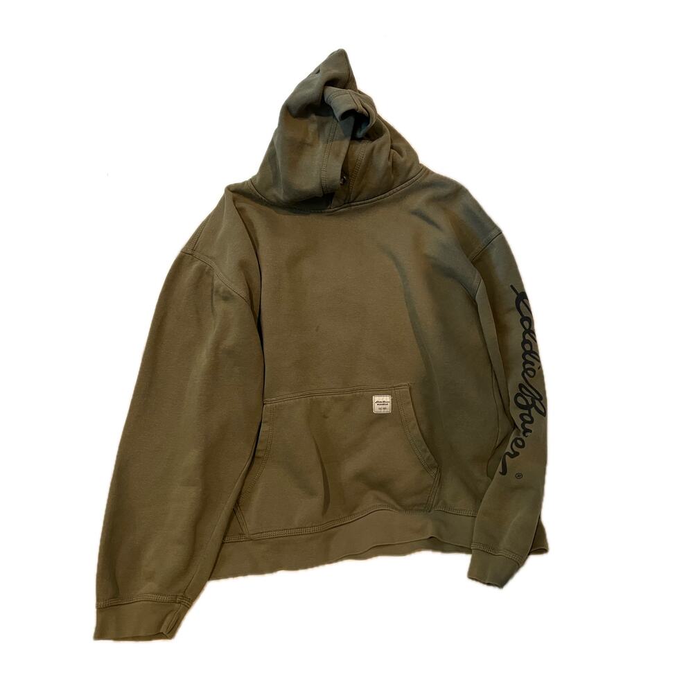 Eddie Bauer Olive Green Pullover Hoodie Mens XL